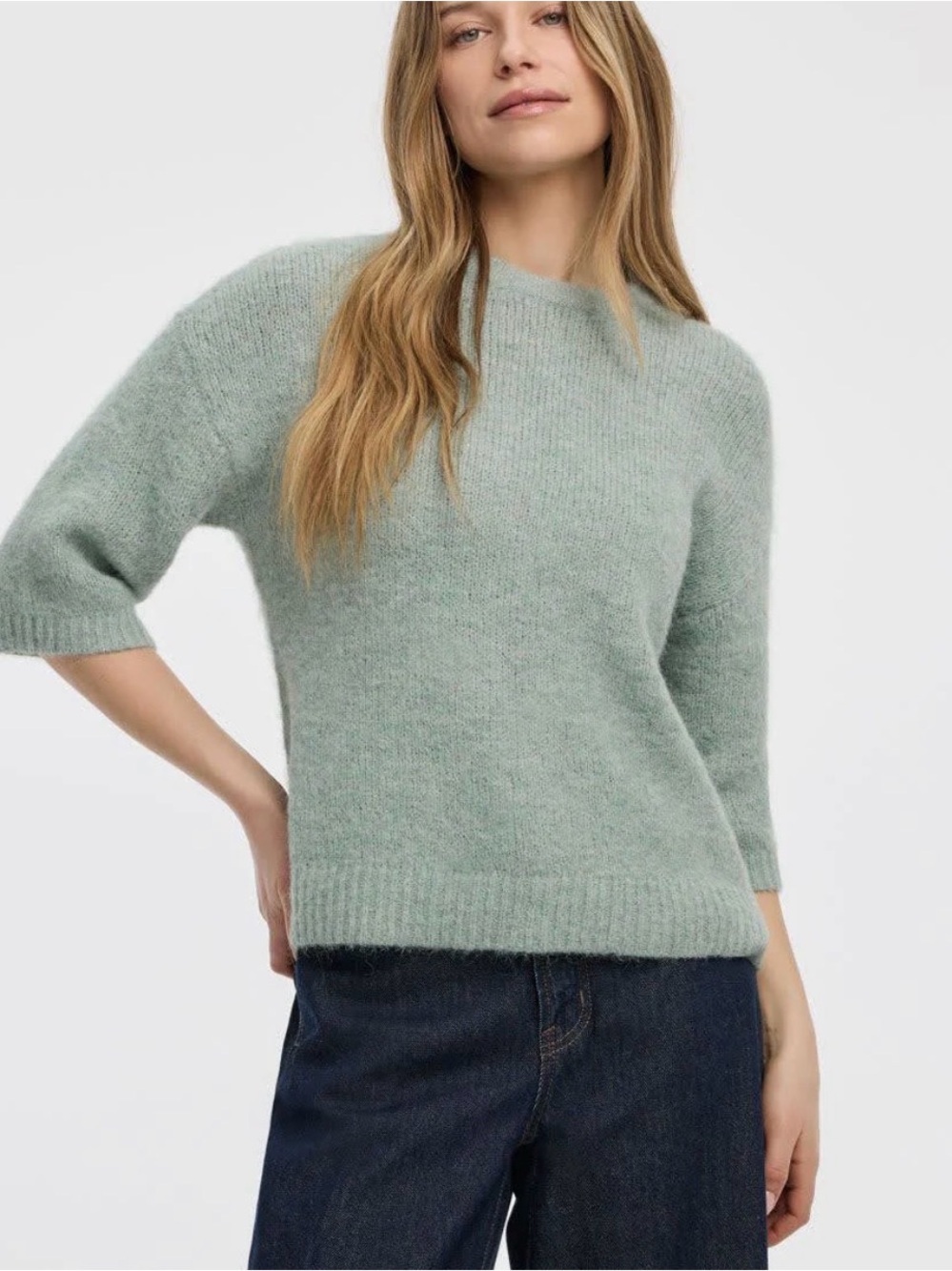 Reitmans Elbow-Sleeve Crew-Neck Loose Sweater, sz S